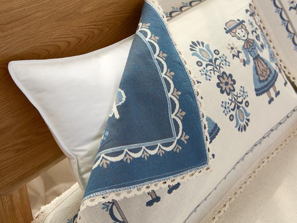 美博盛爾亞麻涼席 大麻人藍色